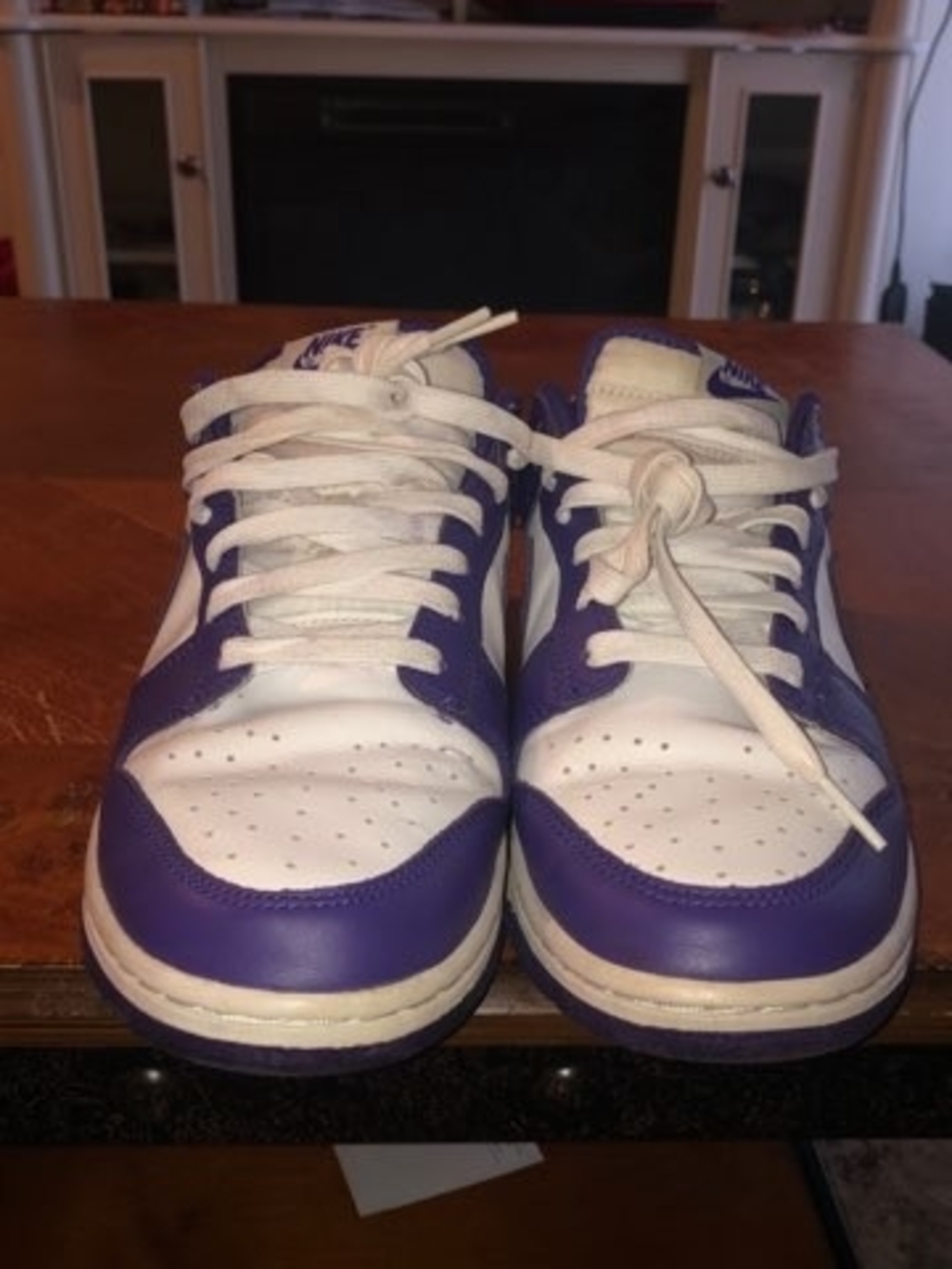 Nike Men's White and Purple Low-Top Sneakers